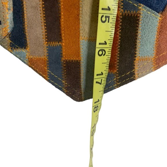 Vintage 70s Fredericks of Hollywood Suede Patchwork Denim Vest Set Medium - Picture 12 of 16